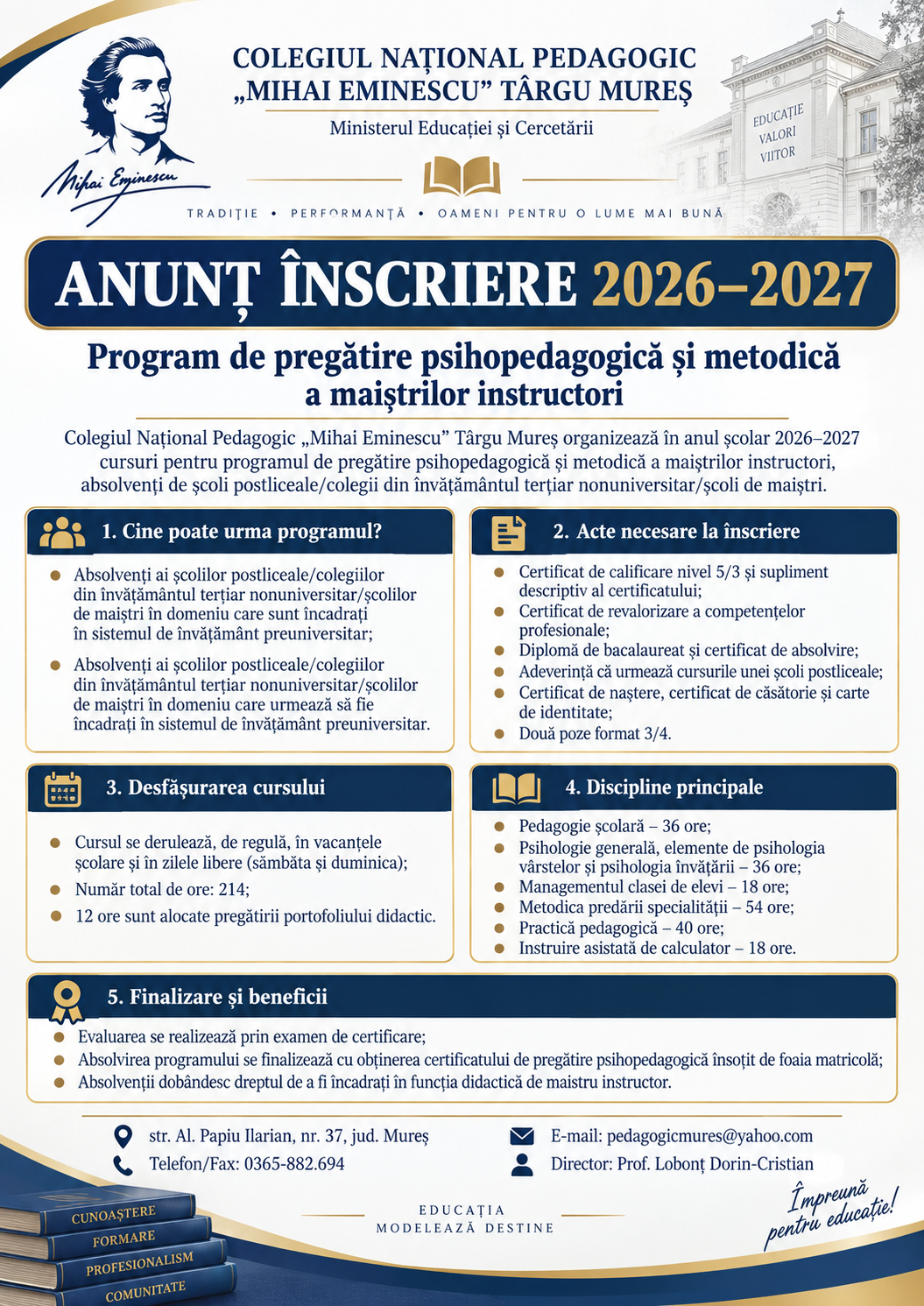 <p>CURSURI PENTRU MAIȘTRII INSTRUCTORI</p>